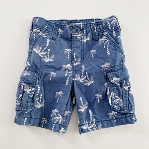 Osh Kosh Blue Palm Tree Cargo Shorts 4T